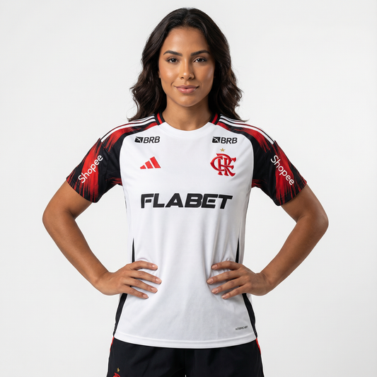 Camisa Feminina Adidas Flamengo 2025/26 II Com Patrocínios